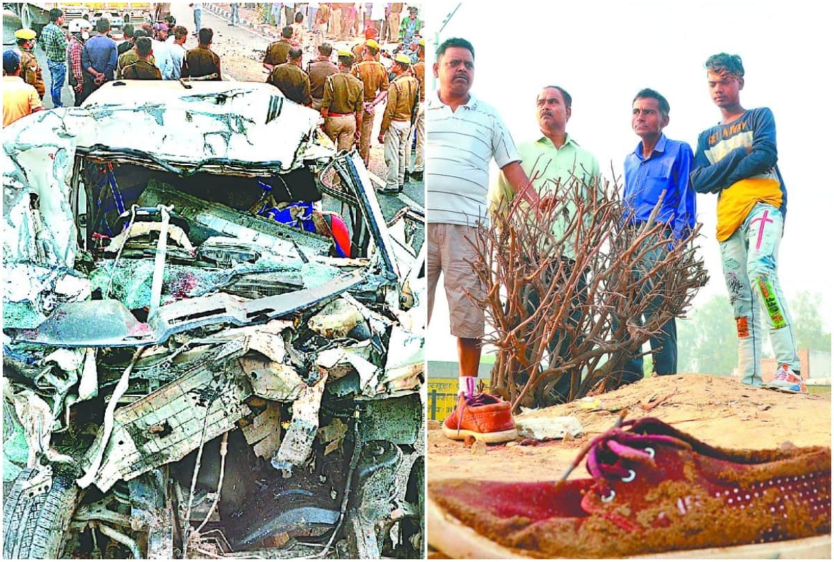 agra accident news: three young man nine dead bodies took to bihar from agra
