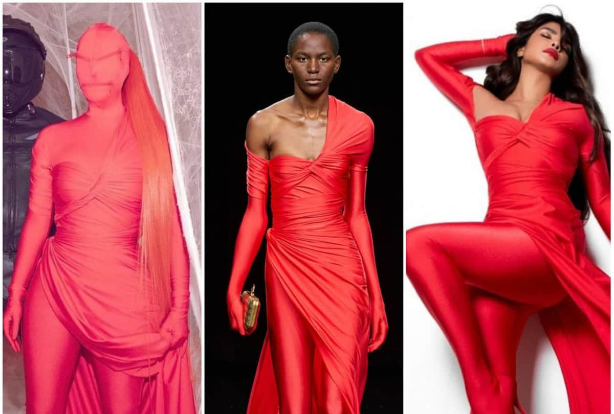 priyanka chopra red outfit photoshoot for nick jonas spaceman album
