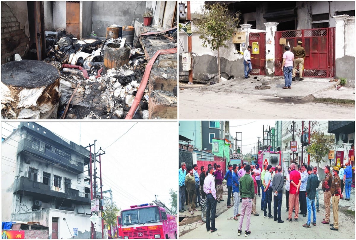 ghaziabad ppe kit mask factory fire factory big gate was closed goods were also kept in common area see photos