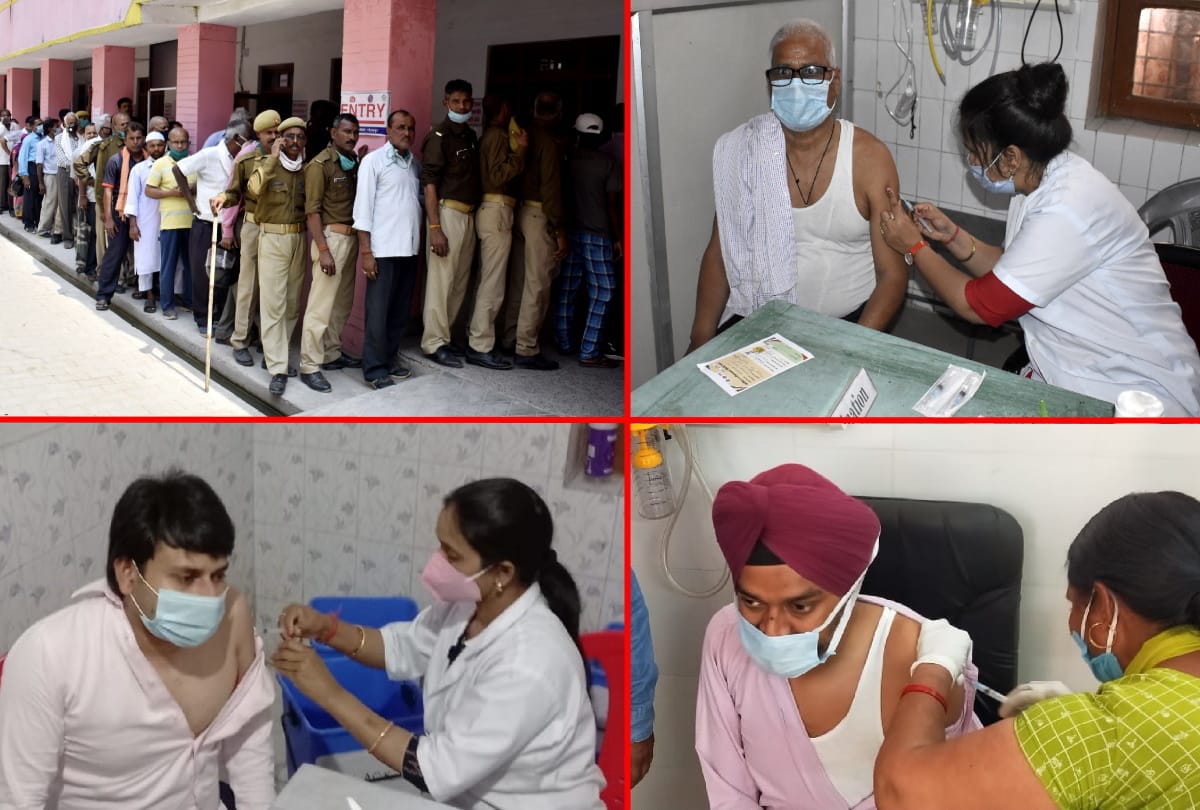 corona vaccination latest photos in gorakhpur