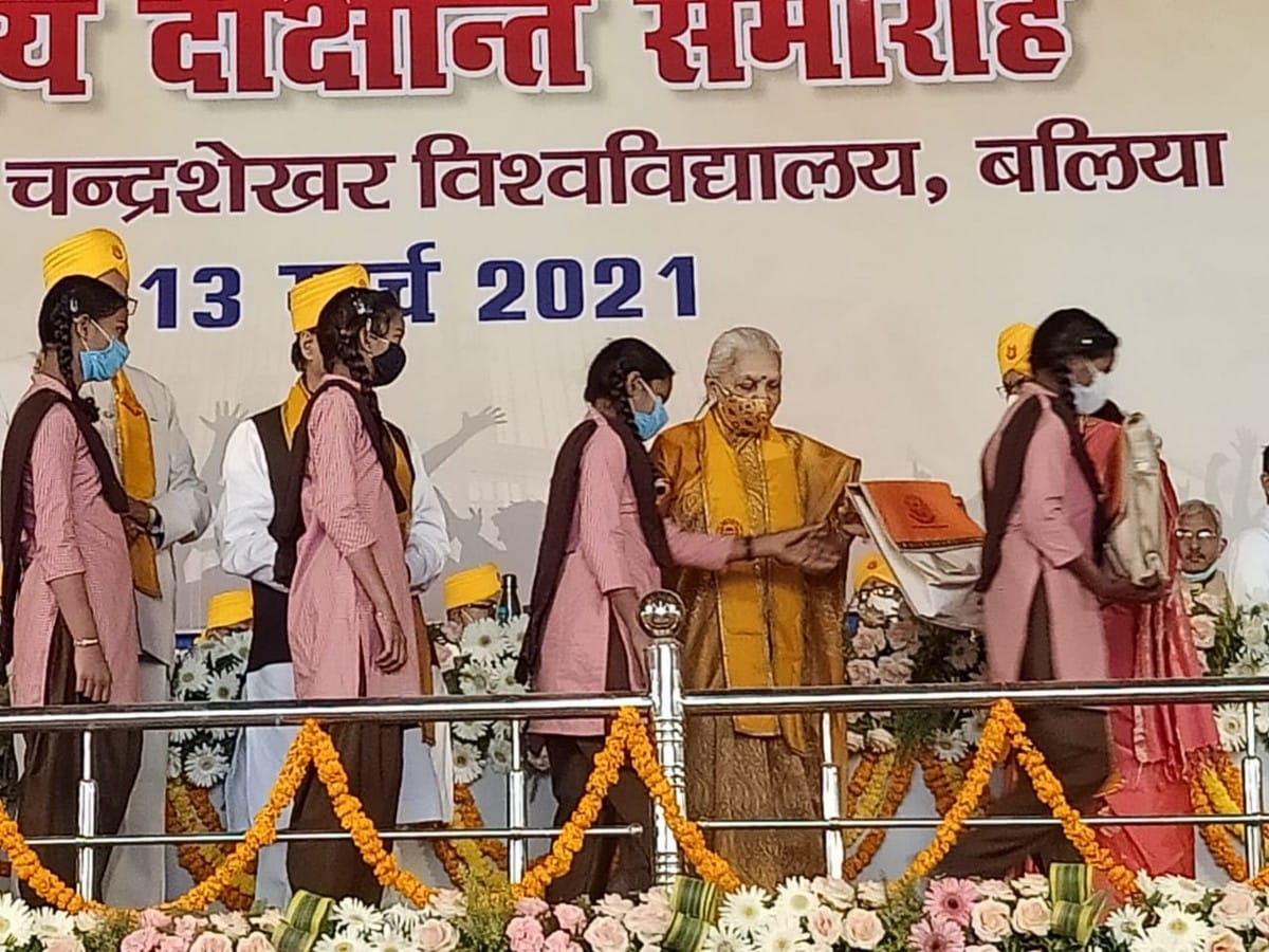 Chandrashekhar University convocation Governor Anandiben Patel said SANSKAR revolution is also need along with communication revolution