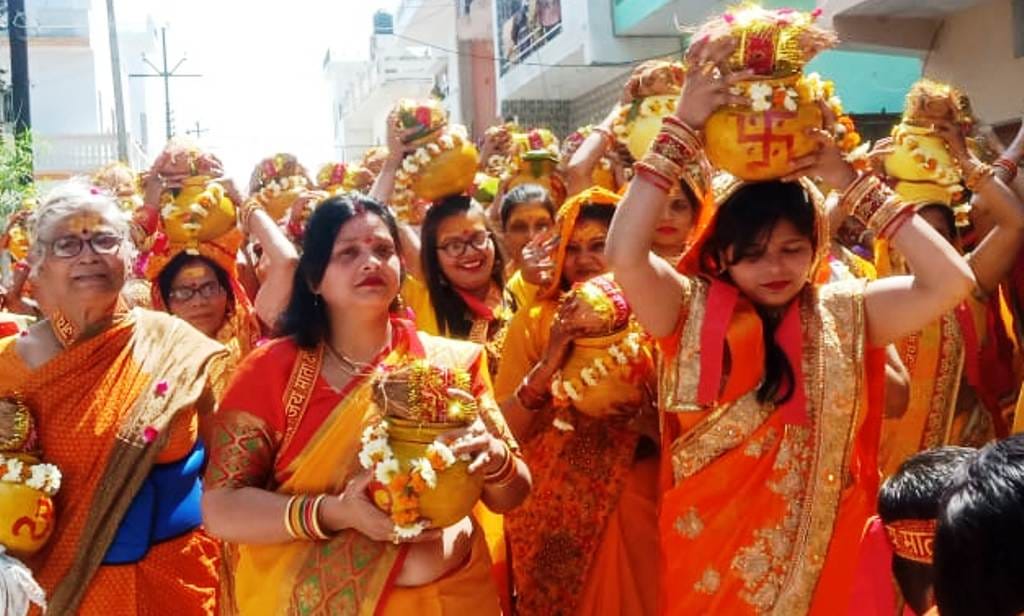 cultural,kalash yatra,religius place,Srimad Bhagwat Katha
