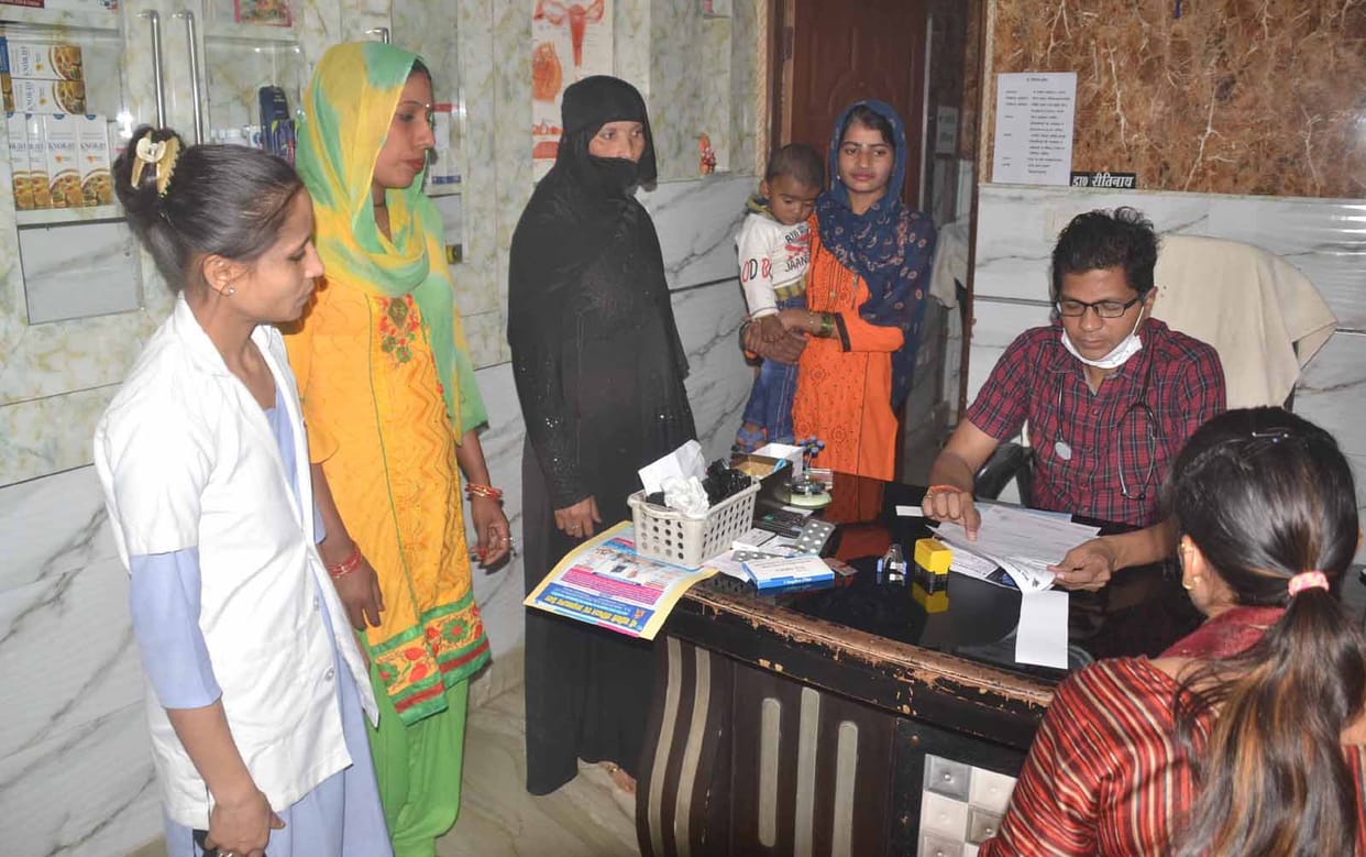 Examined 35 pregnant women in the camp