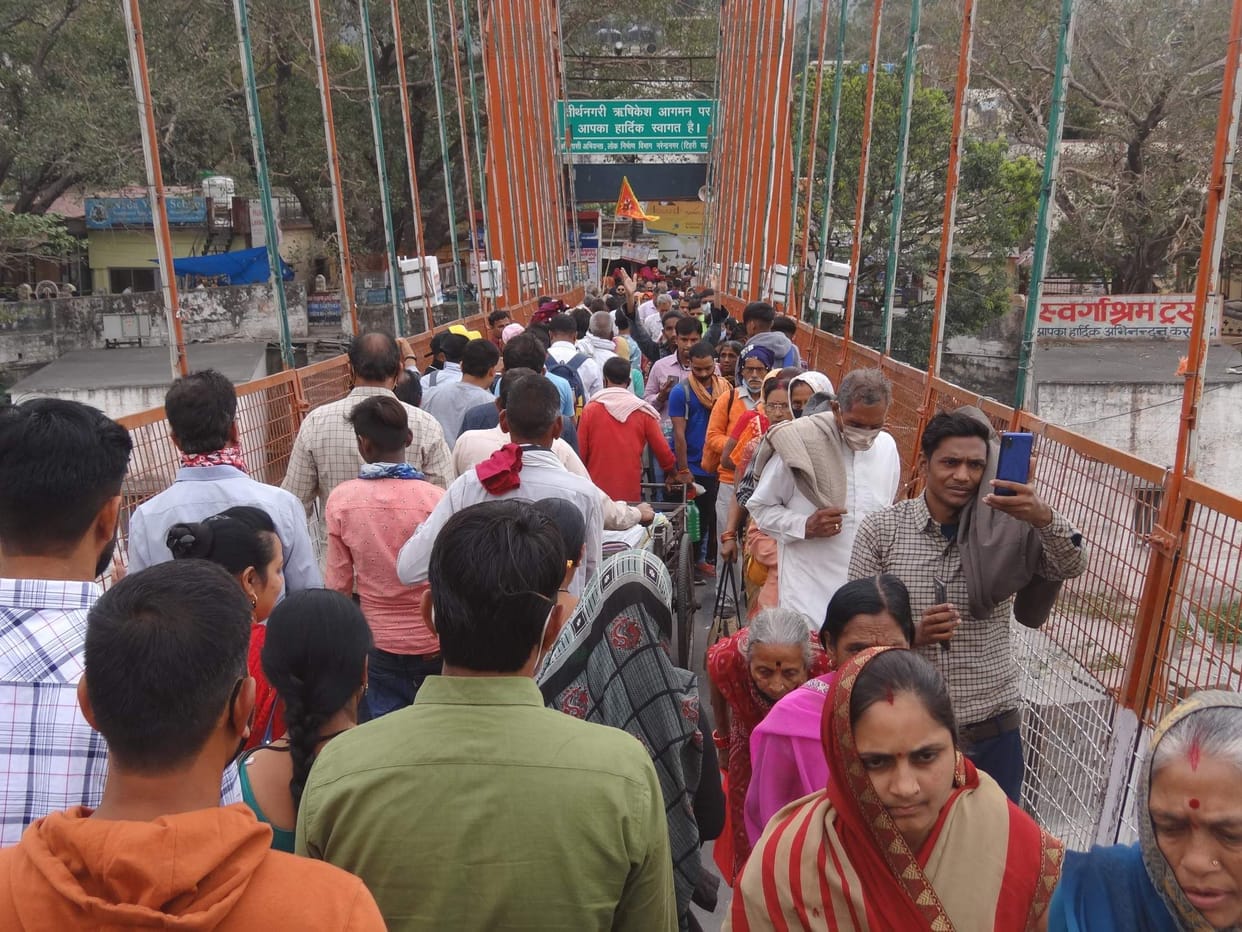 Naga sadhus showed tricks in Shiva procession