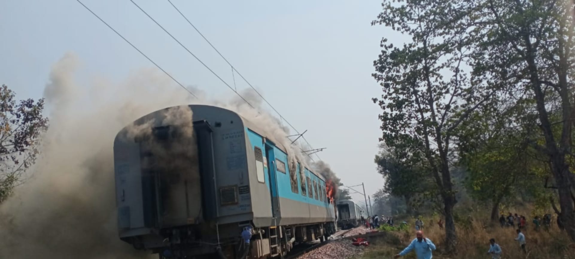 uttarakhand news: shatabdi express train coach caught fire in dehradun photos