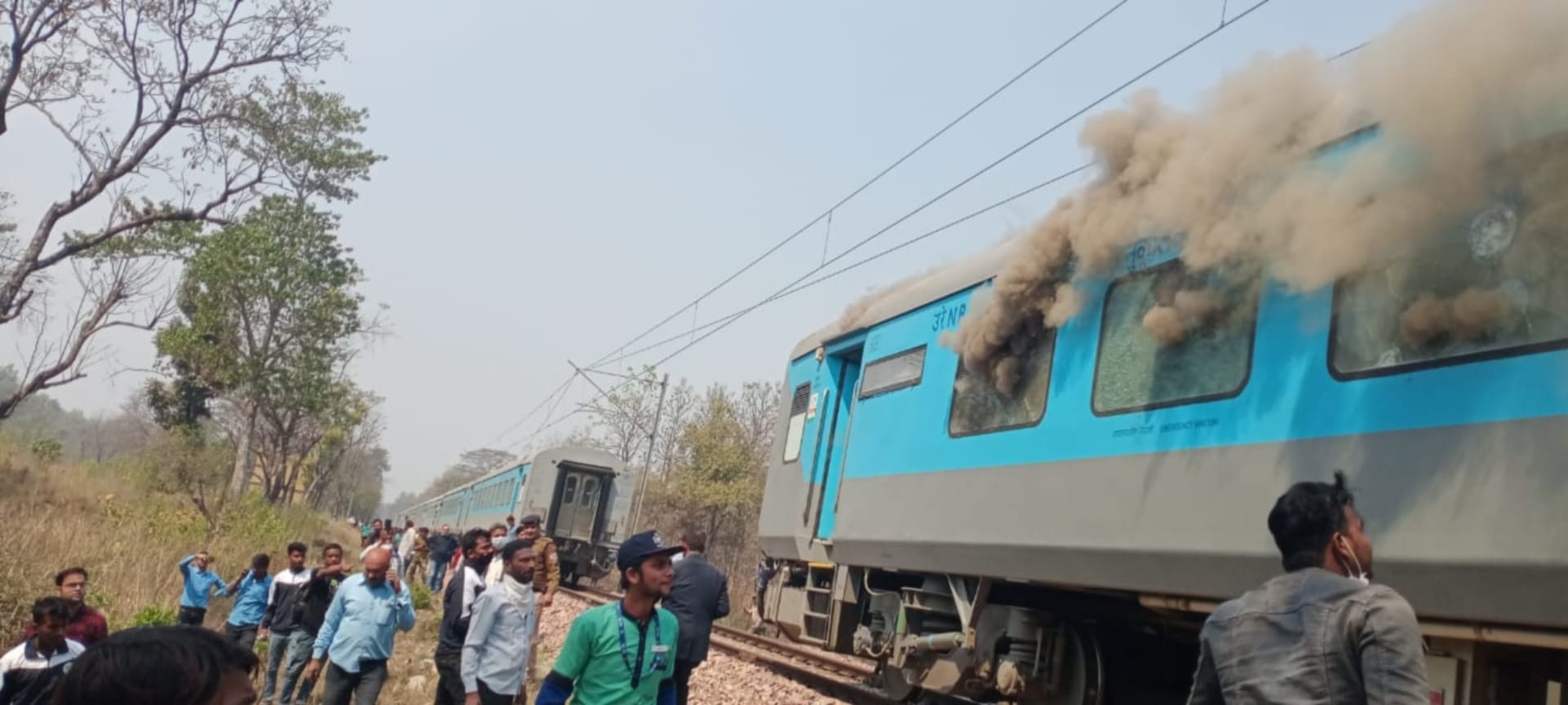 uttarakhand news: shatabdi express train coach caught fire in dehradun photos