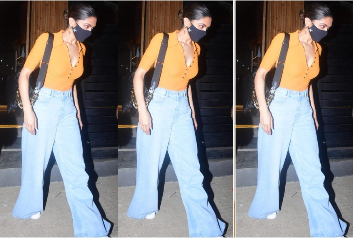 deepika padukone dinner outing with sister in orange bodysuit and jeans that price are 25k