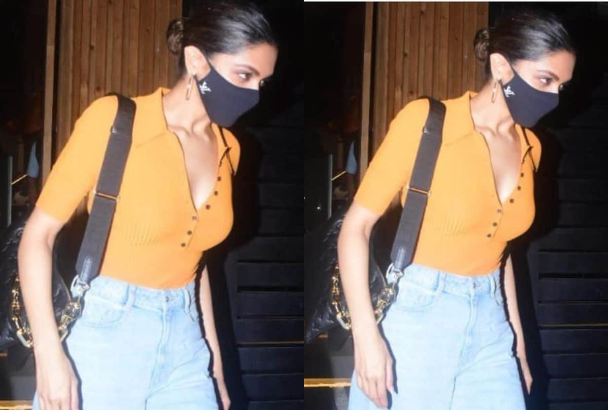 deepika padukone dinner outing with sister in orange bodysuit and jeans that price are 25k