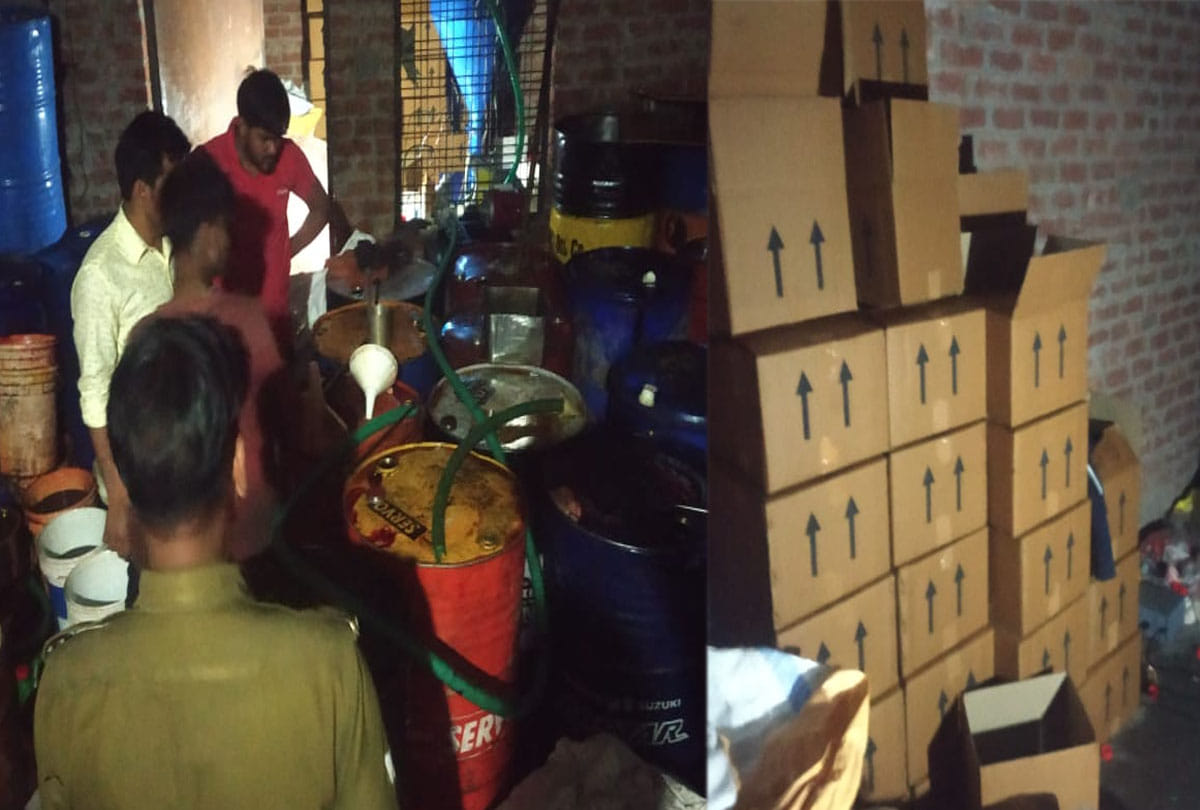 Police raid on illegal factory in auraiya