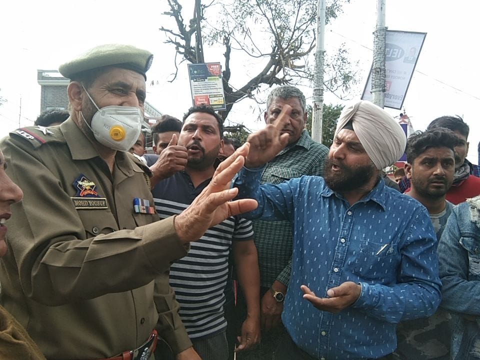 Demonstration of people for placing objectionable posters in Tinde Kala village