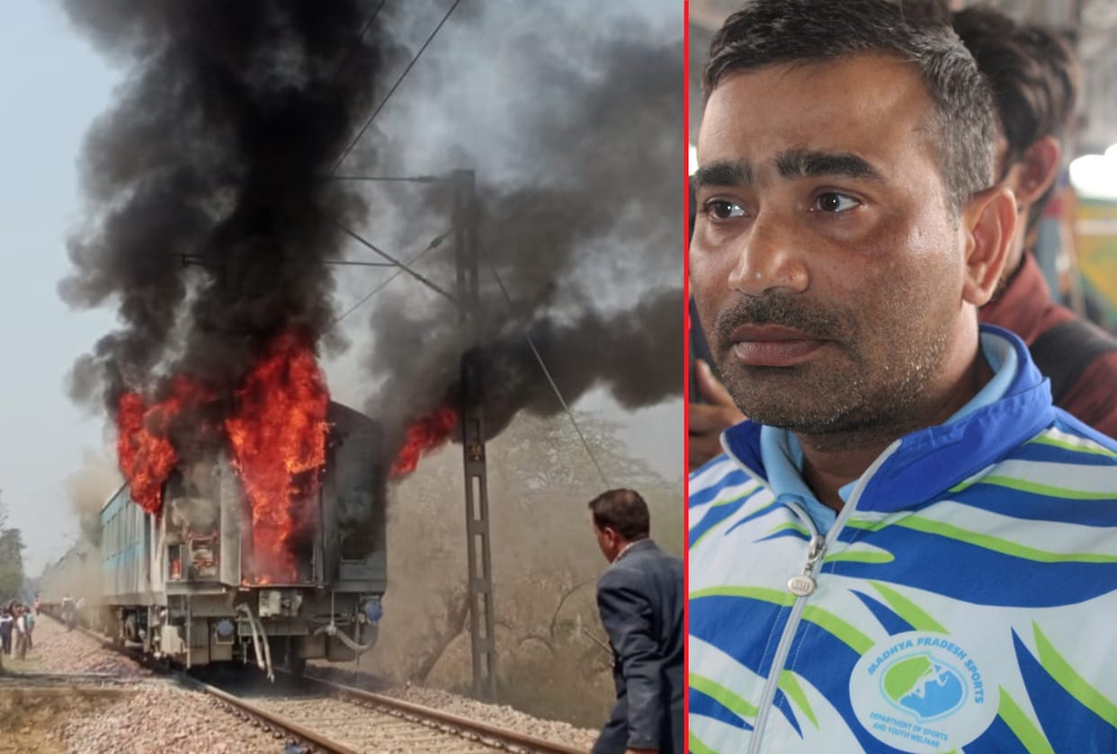 uttarakhand news: shatabdi express train coach c 5 caught fire in dehradun he saw fire first