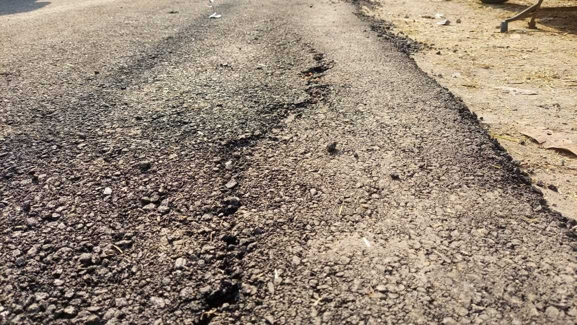 Villagers get merciless due to poor asphalt