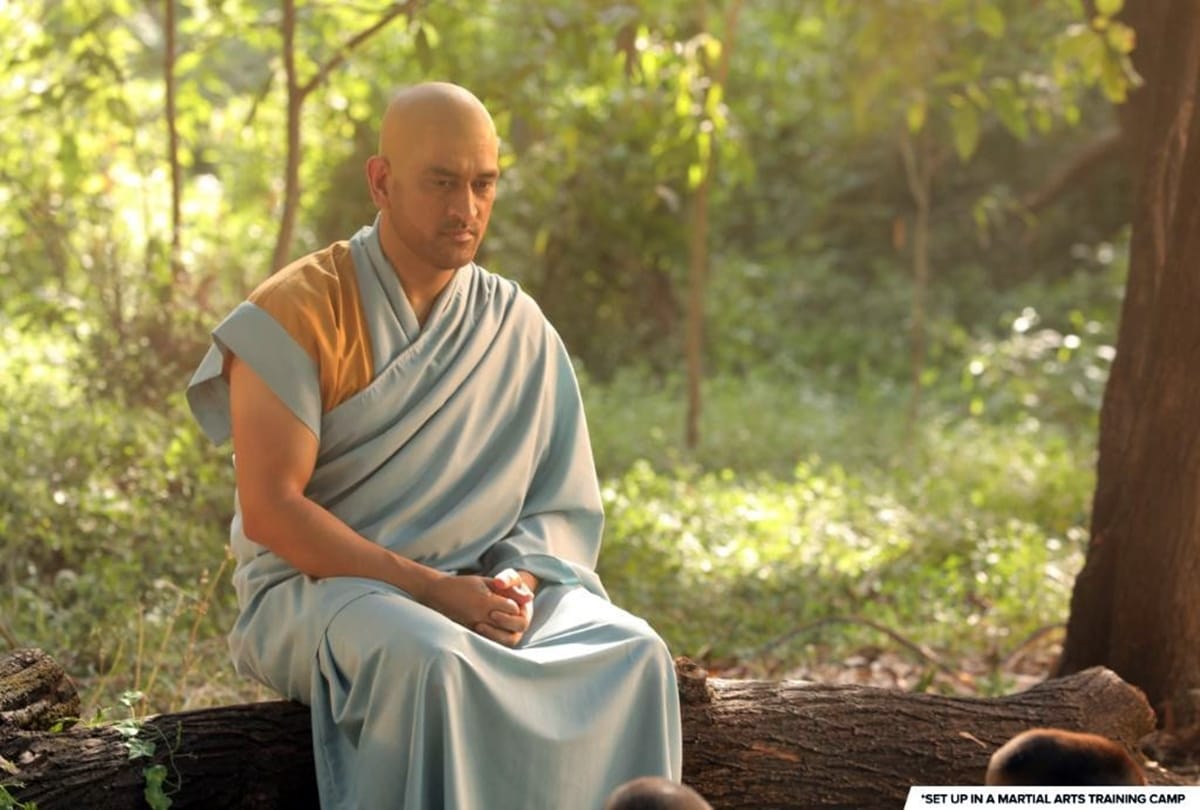 Ms Dhoni monk avatar goes viral ahead of IPL 2021 with bald head