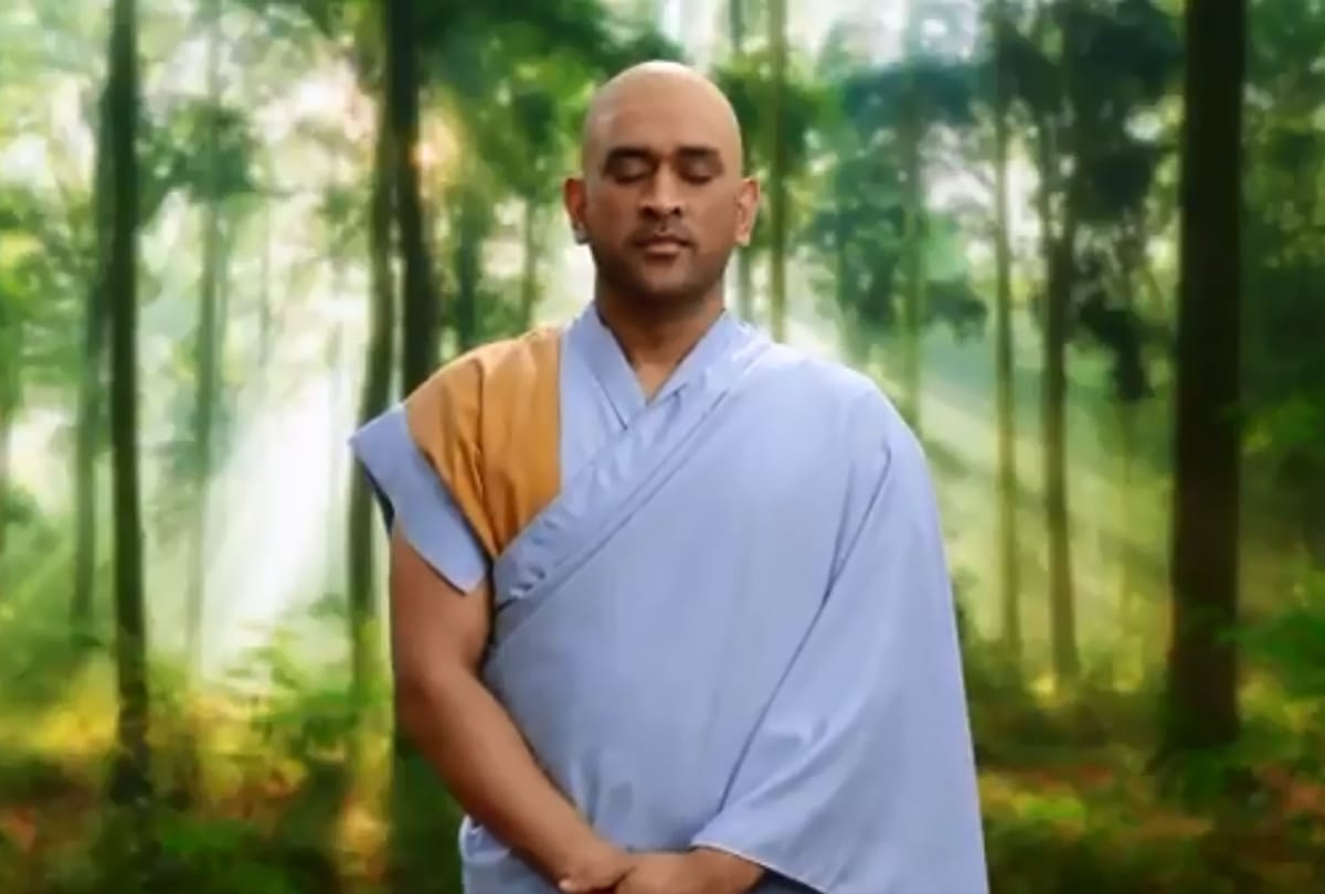 Ms Dhoni monk avatar goes viral ahead of IPL 2021 with bald head
