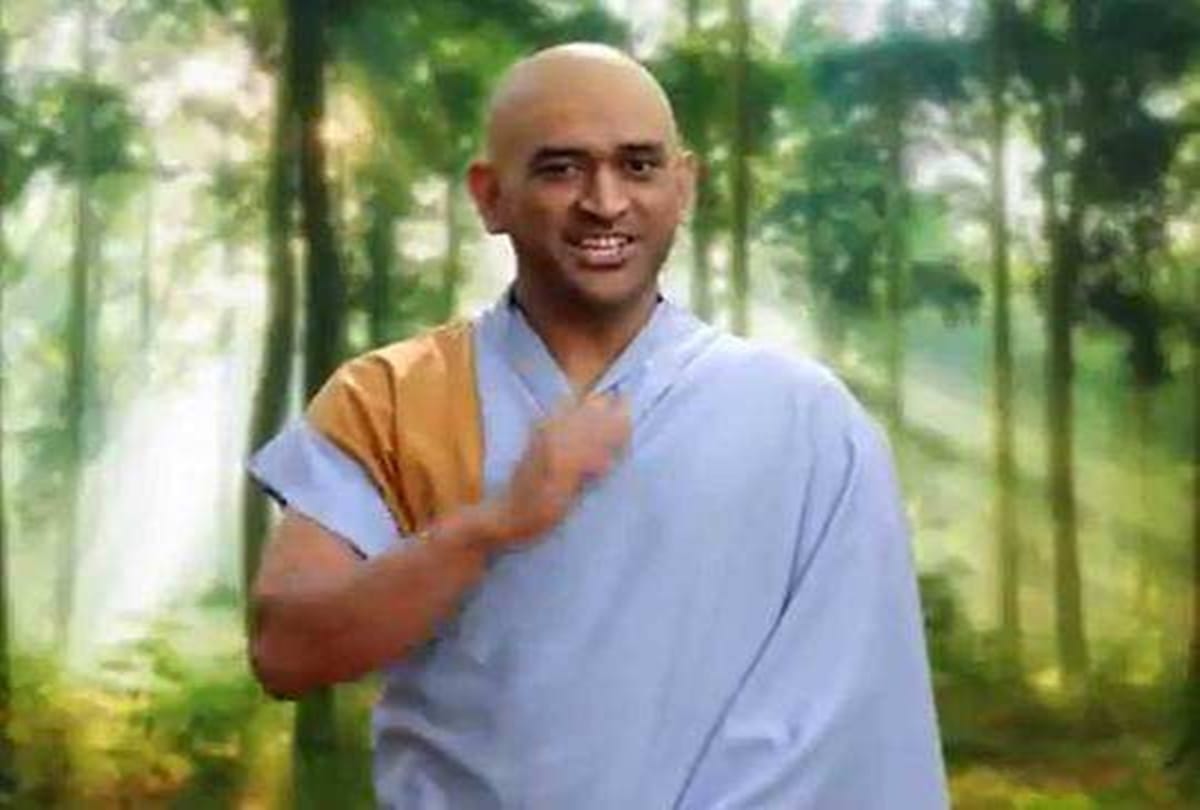 Ms Dhoni monk avatar goes viral ahead of IPL 2021 with bald head