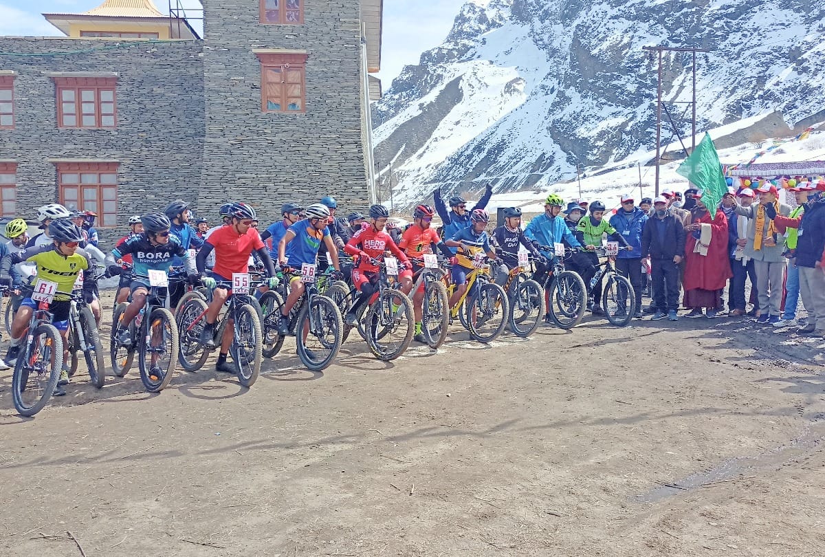 Naman wins mtb cycle race in Keylong Lahaul spiti himachal pradesh