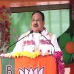 जनसभा को संबोधित करते हुए जेपी नड्डा
