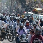 नदेसर में लगा जाम।