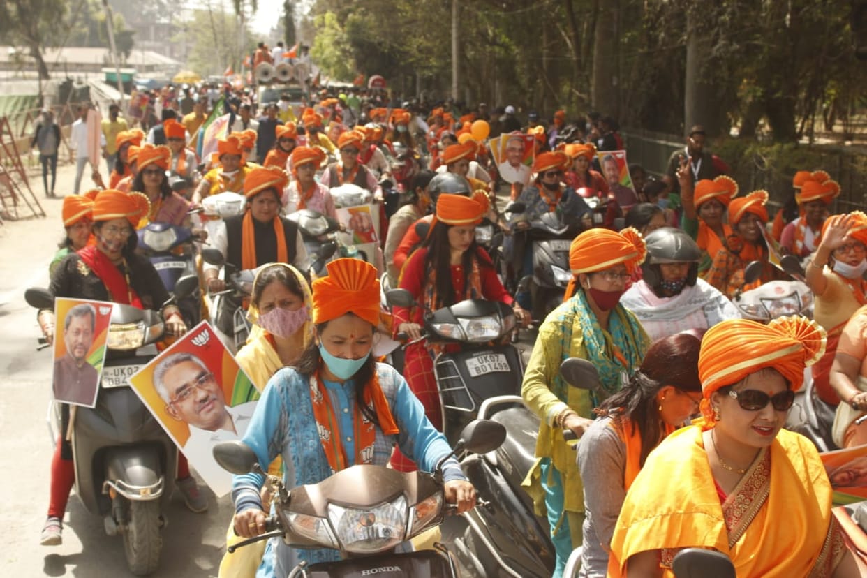 uttarakhand news: bjp bike rally in dehradun traffic diverted