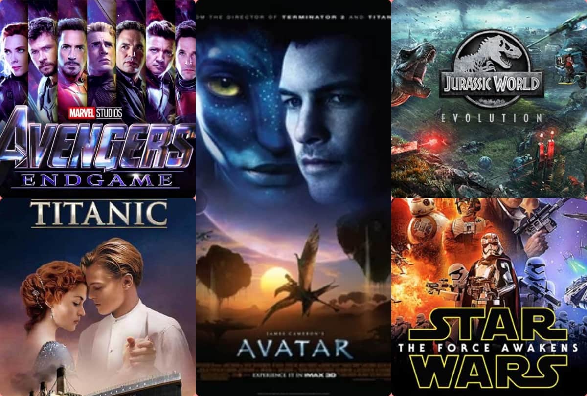 Top 5 Highest Grossing Hollywood Movies From Avtar to jurassic world avengers and Franchise Box Office Collection News in Hindi