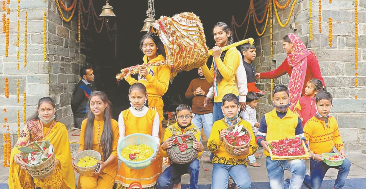 uttarakhand news : phool dei festival celebrate in uttarakhand watch photos