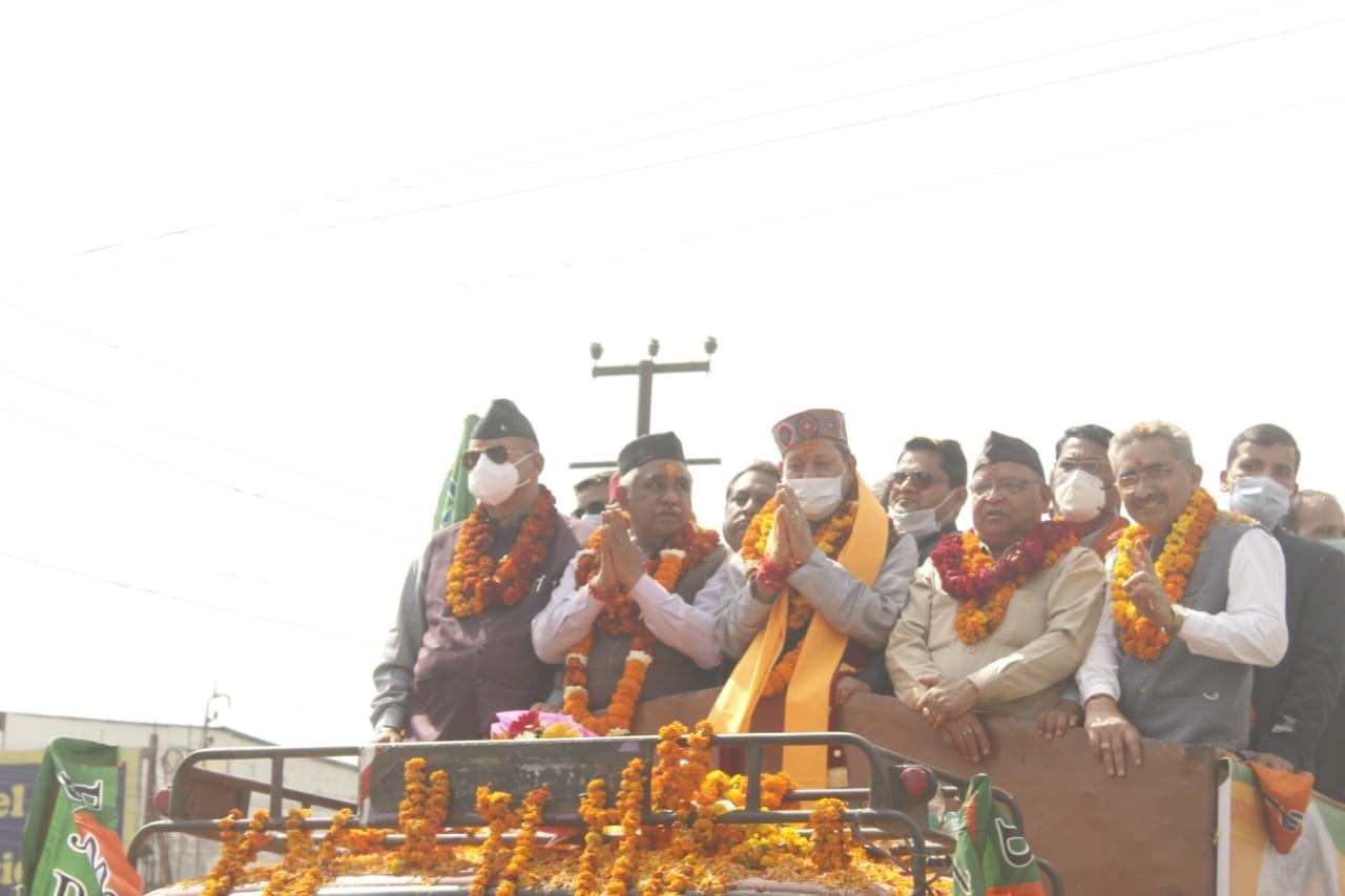 uttarakhand news: bjp welcome bike rally for cm tirath singh rawat and madan kaushik photos