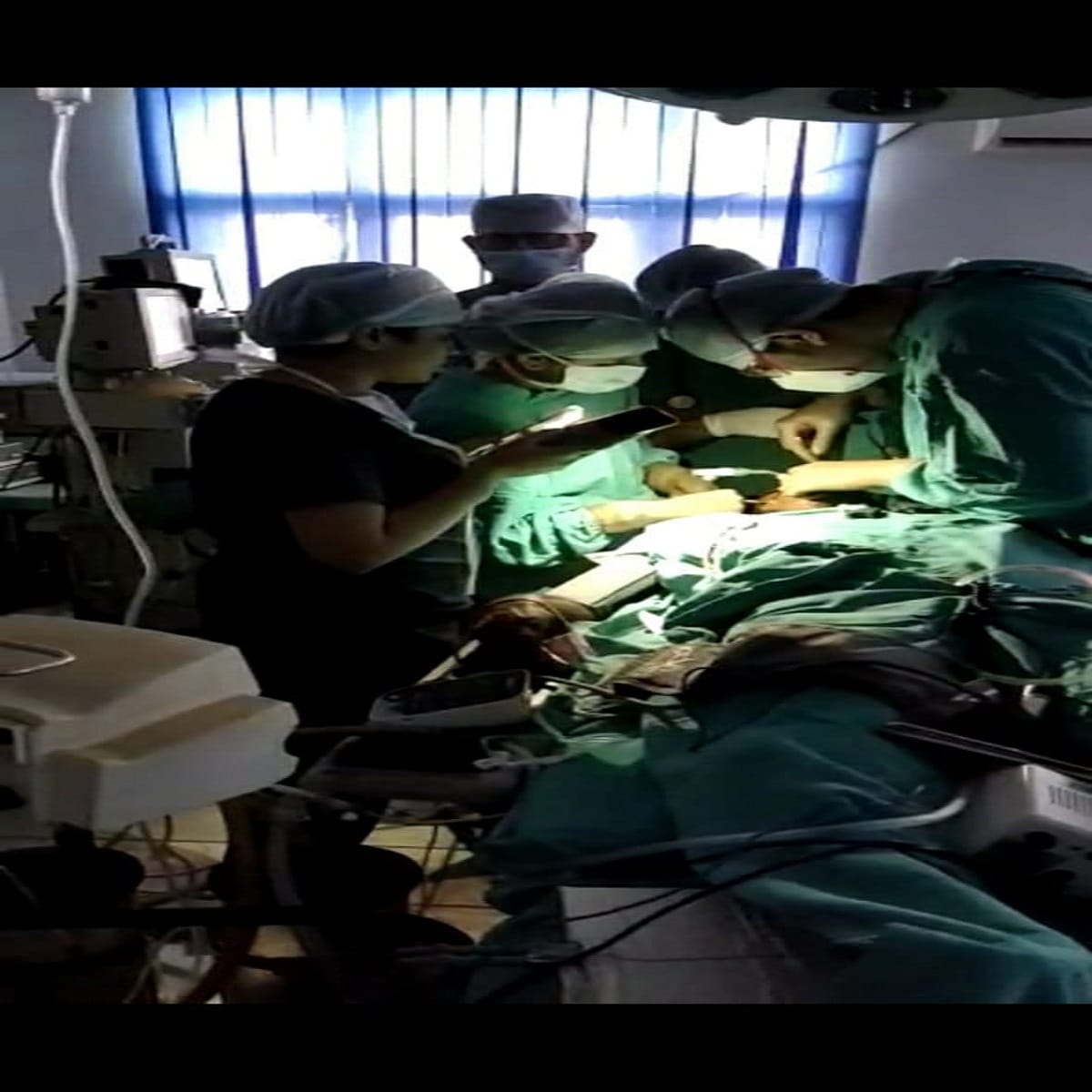 Tooth Operation of patient in mobile light in IMS BHU Hospital Varanasi