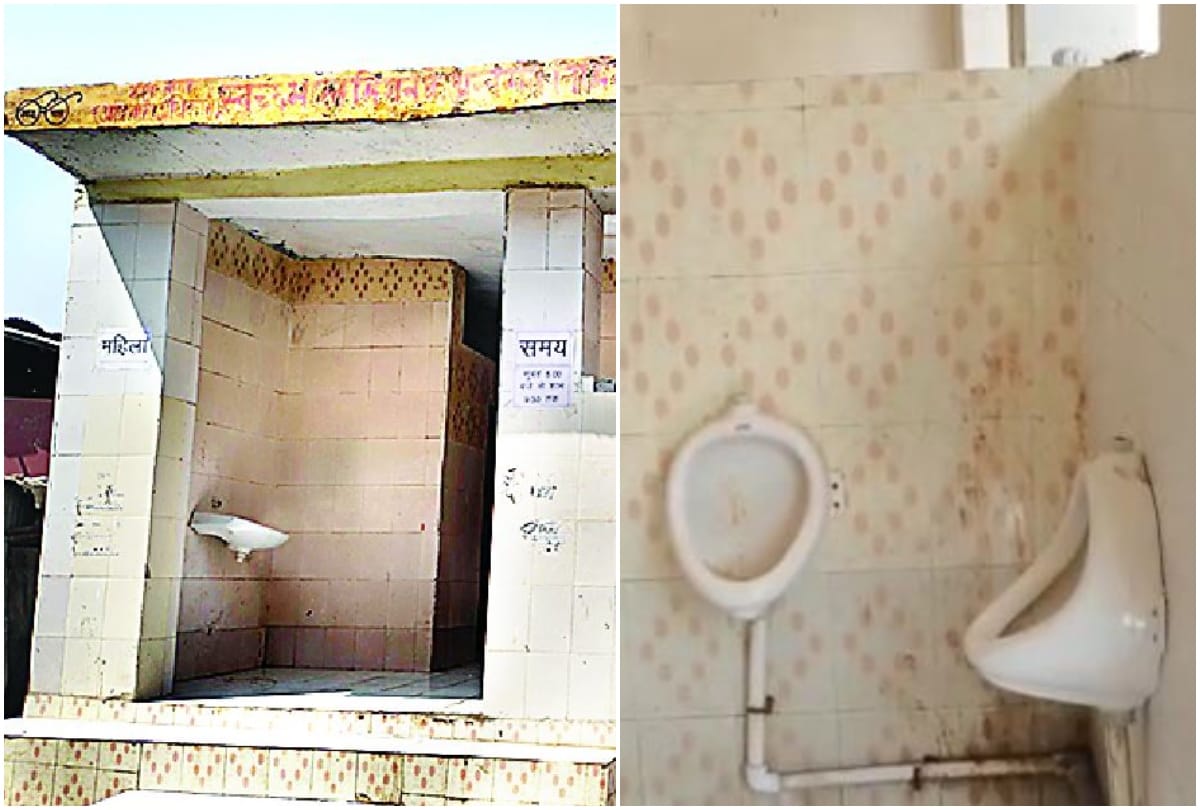 Male urinal in female toilet built under Swachh Bharat Mission in Mainpuri