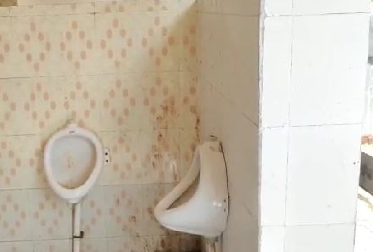 Male urinal in female toilet built under Swachh Bharat Mission in Mainpuri