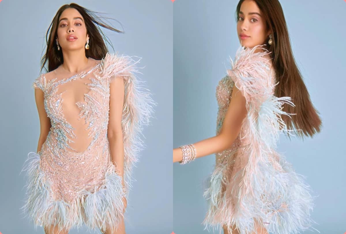 janhvi kapoor hot look in off shoulder red gown