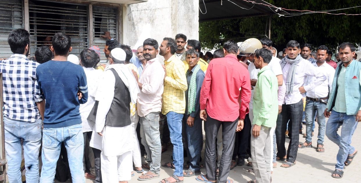 Crowd at the counter to collect electricity bill