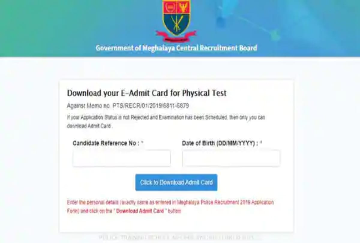 Meghalaya Police PET admit card 2021 released here's direct link
