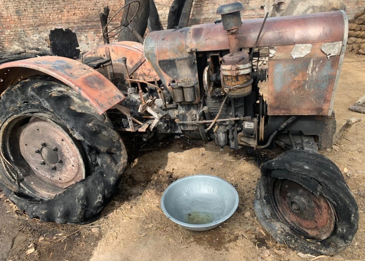 Woman and child scorched due to fire in cylinder