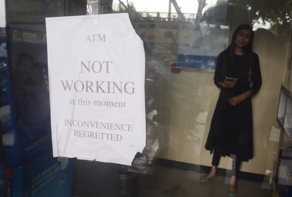No money in ATMs because of bank strike.