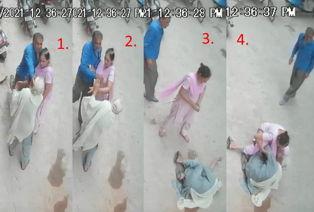 Delhi bindapur son slapped mother she died on spot cctv capture everything goes viral see photos