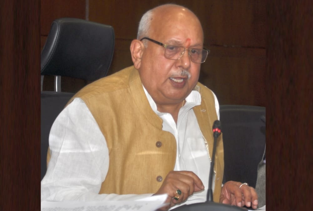 Agriculture minister Surya Pratap Shahi press conference in Lucknow.