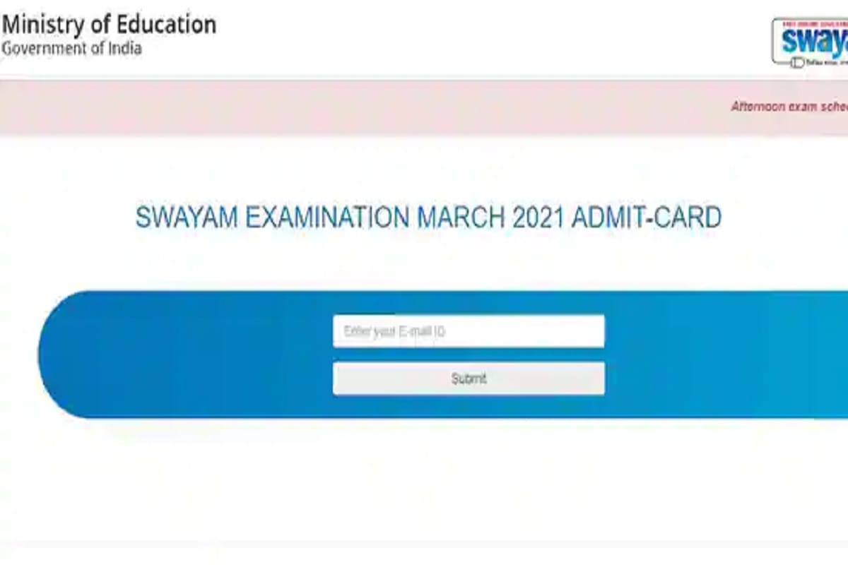 SWAYAM March admit card 2021 released at swayam.gov.in here's direct link
