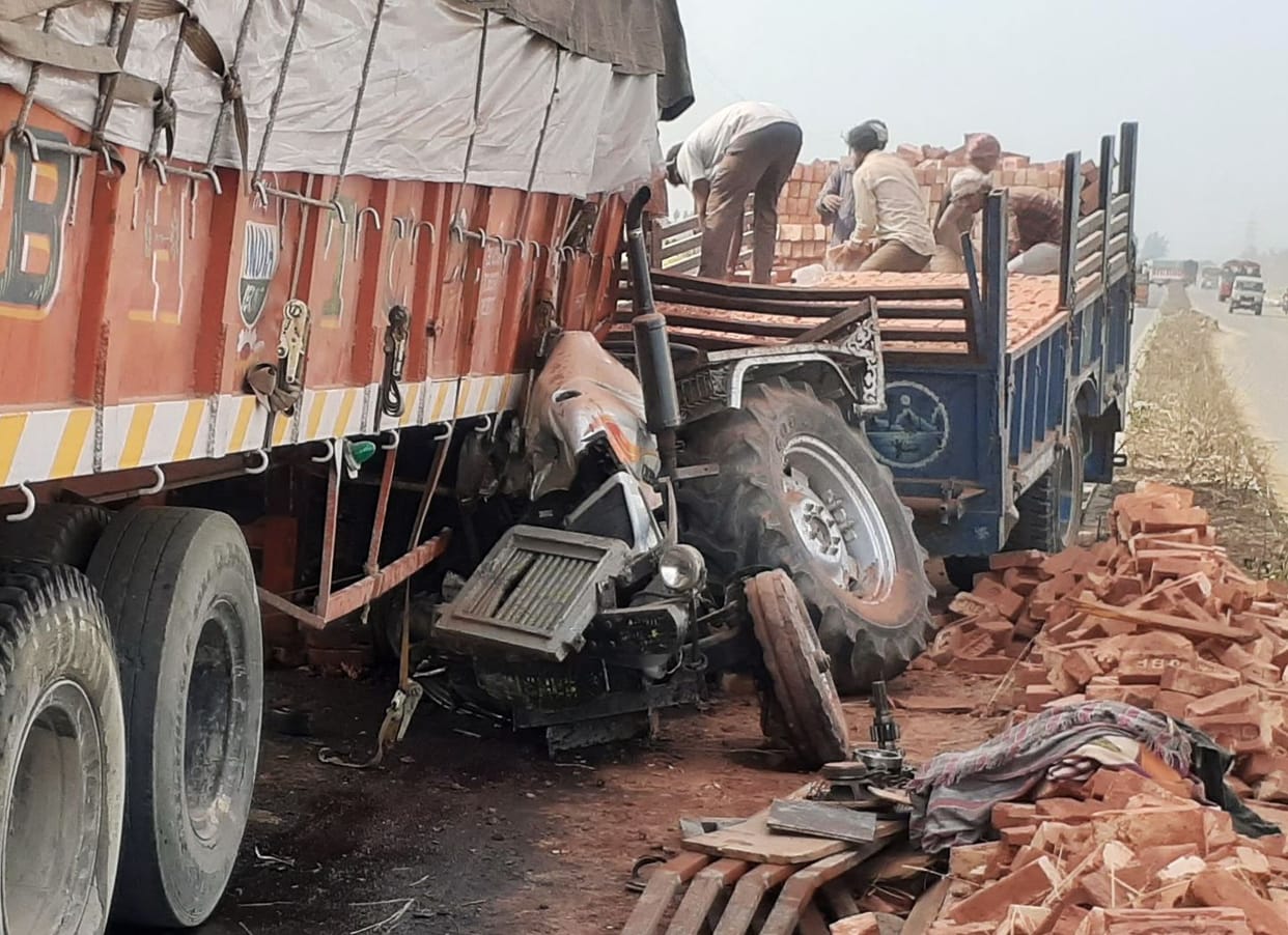 The driver of both injured in a truck-trolley accident