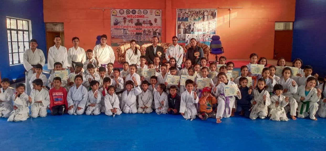 Belt distributed to karate players based on performance