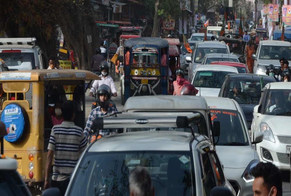 Haridwar News: Huge Crowd in Bjp State President madan kaushik Roadshow and Traffic Jam photos