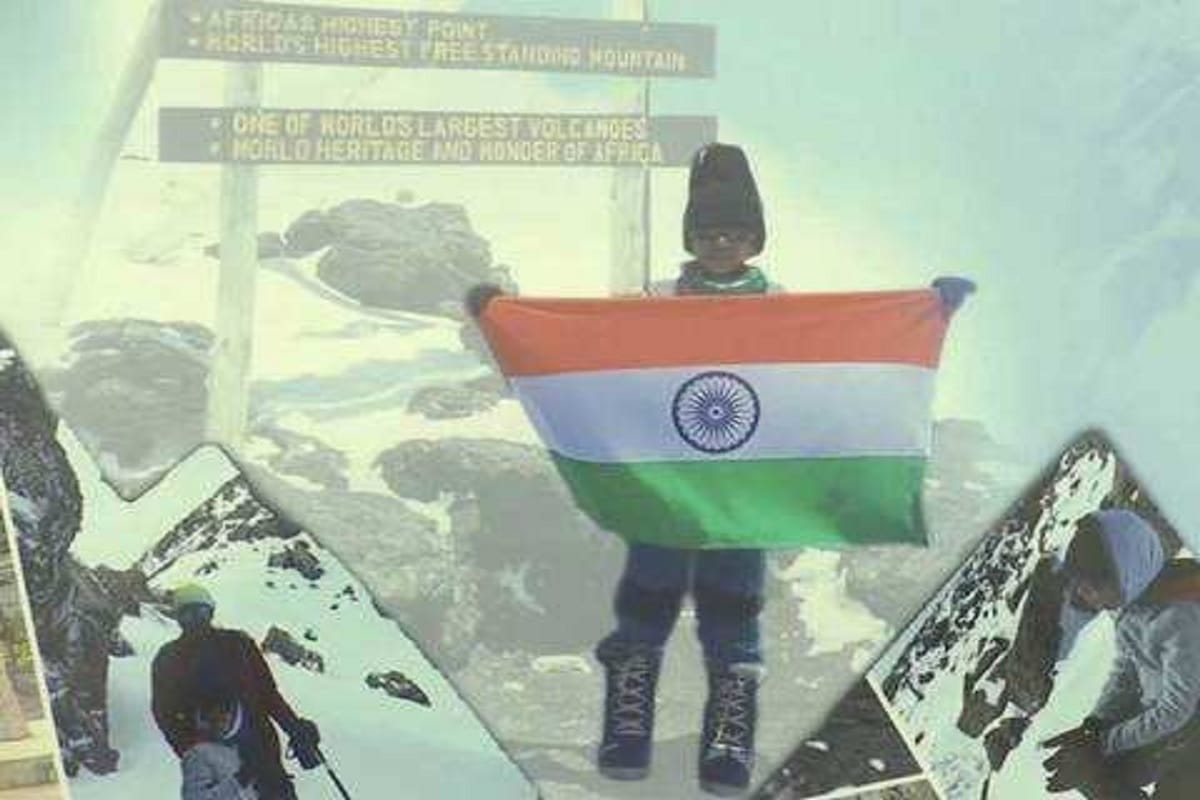 7 years old Virat Chandra from Hyderabad climbed Mount Kilimanjaro