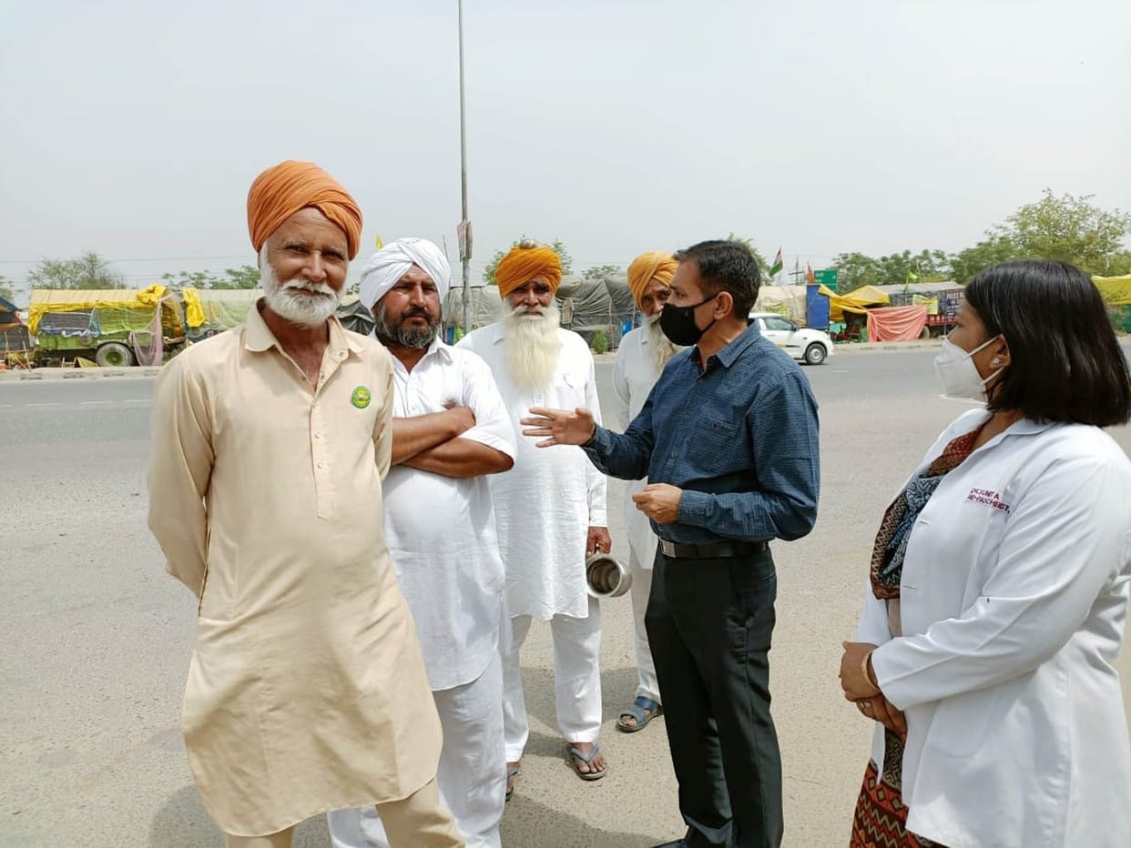 Agitating farmers not getting vaccinated in camp