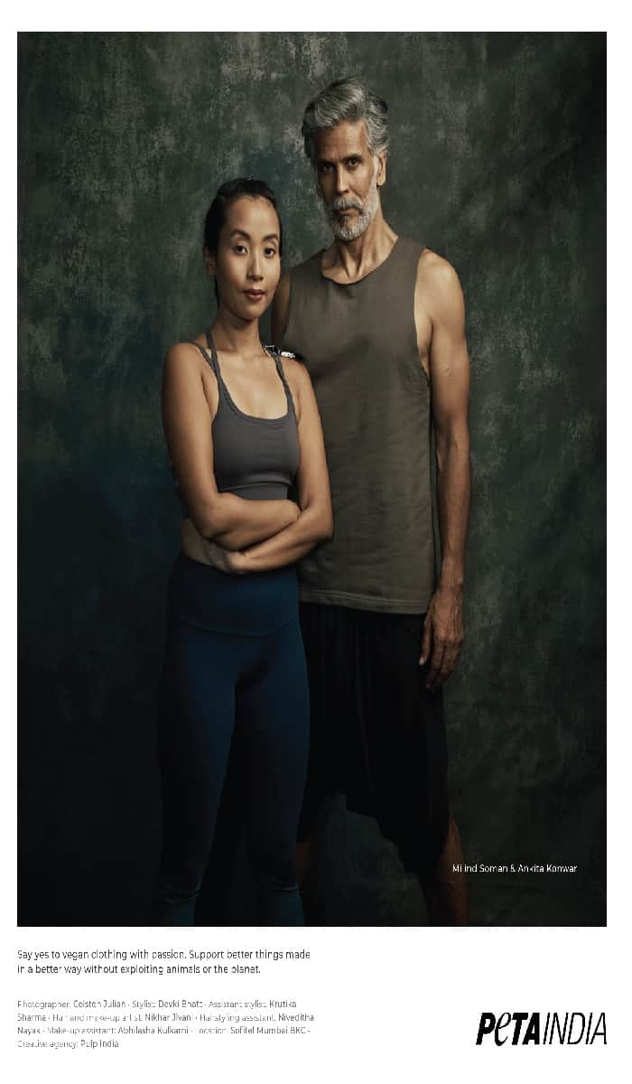 Lakme Fashion Week 2021: on third day milind soman and ankita konwar showcased vegan look for peta