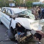 हादसे में क्षतिग्रस्त अर्टिगा कार