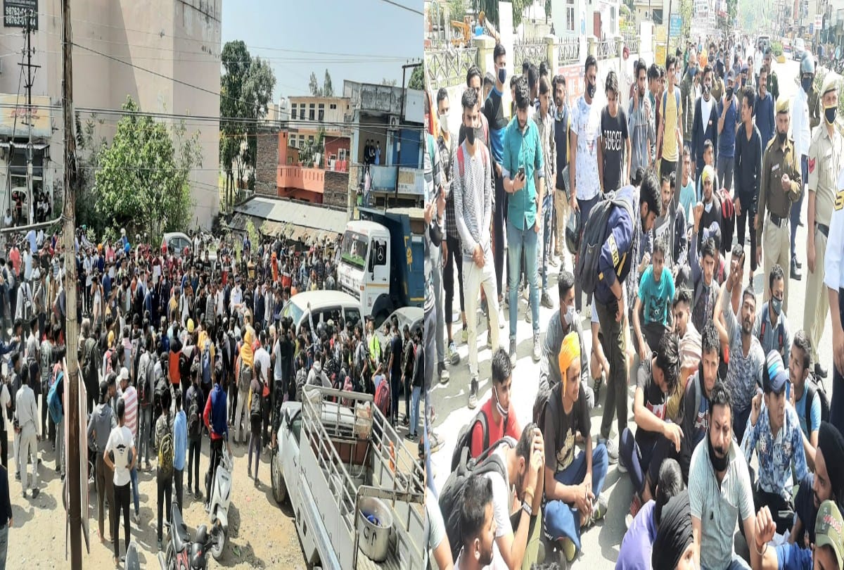 Youth participated in army recruitment blocked NH in una himachal