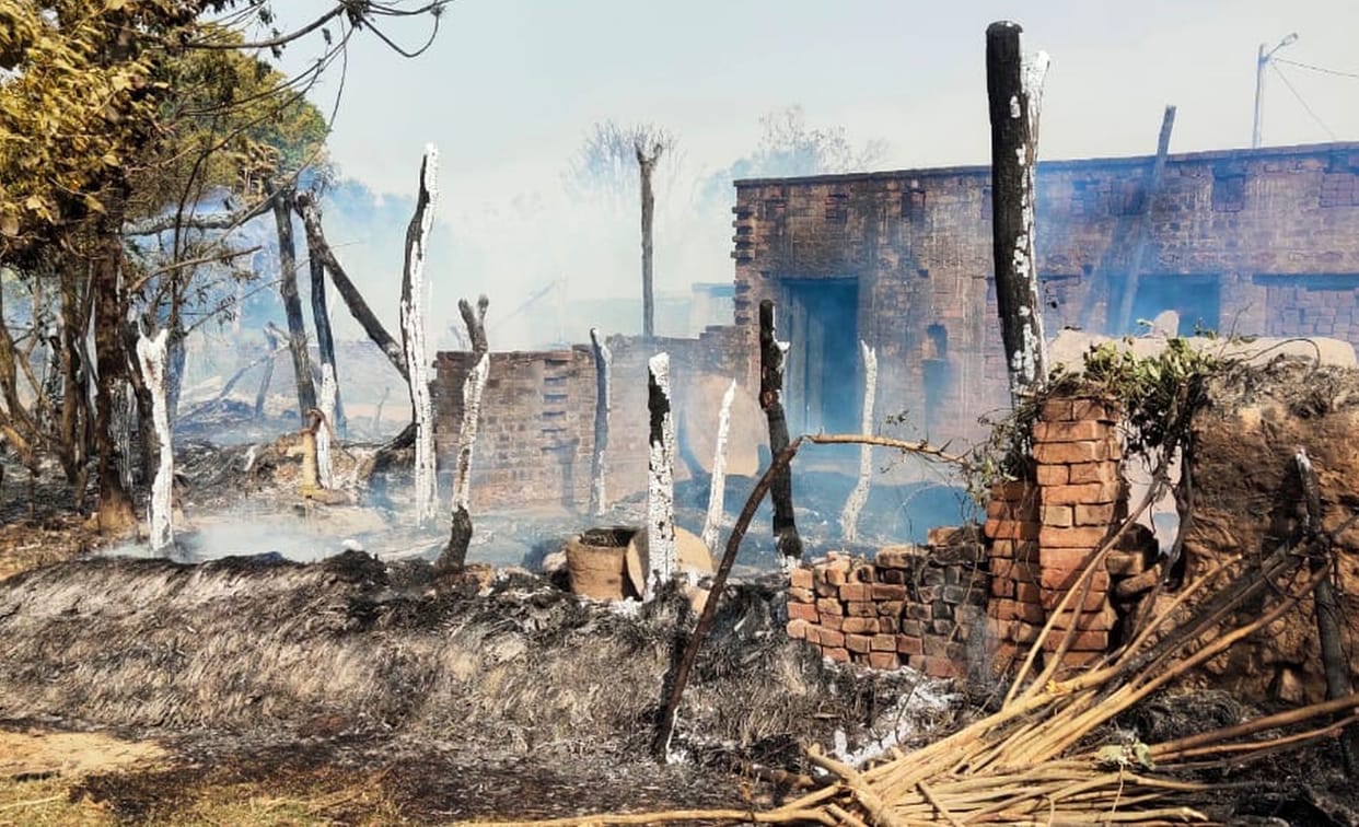 50 households burnt to ashes in flames
