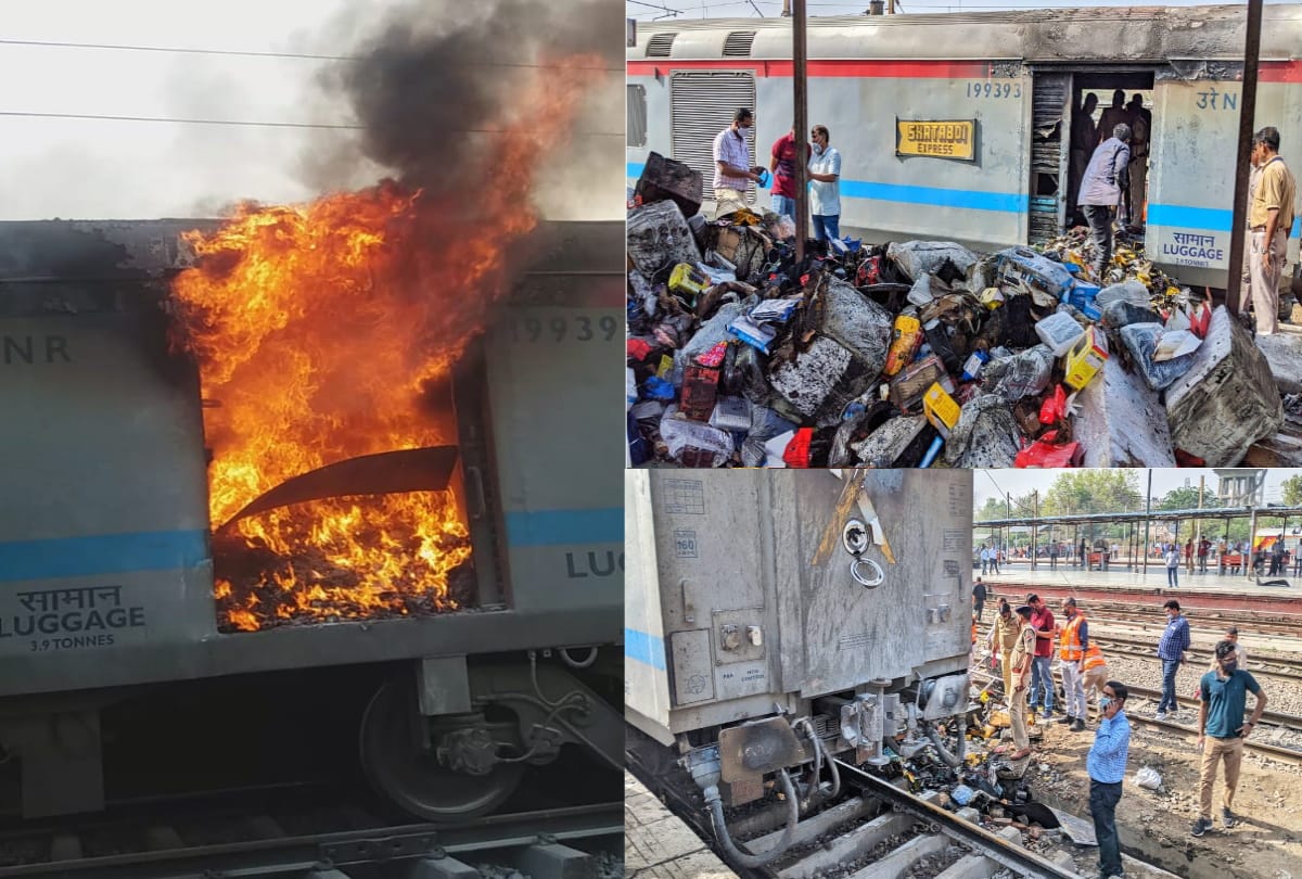 Fire breaks out in New Delhi-Lucknow Shatabdi Express at Ghaziabad railway station All passengers are safe see photos