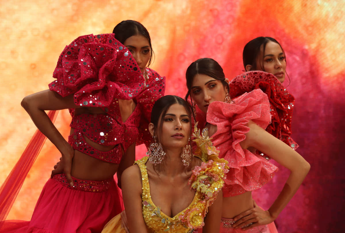 lakme fashion week 2021 designer suneet varma showcase line titled 50 shades of happiness