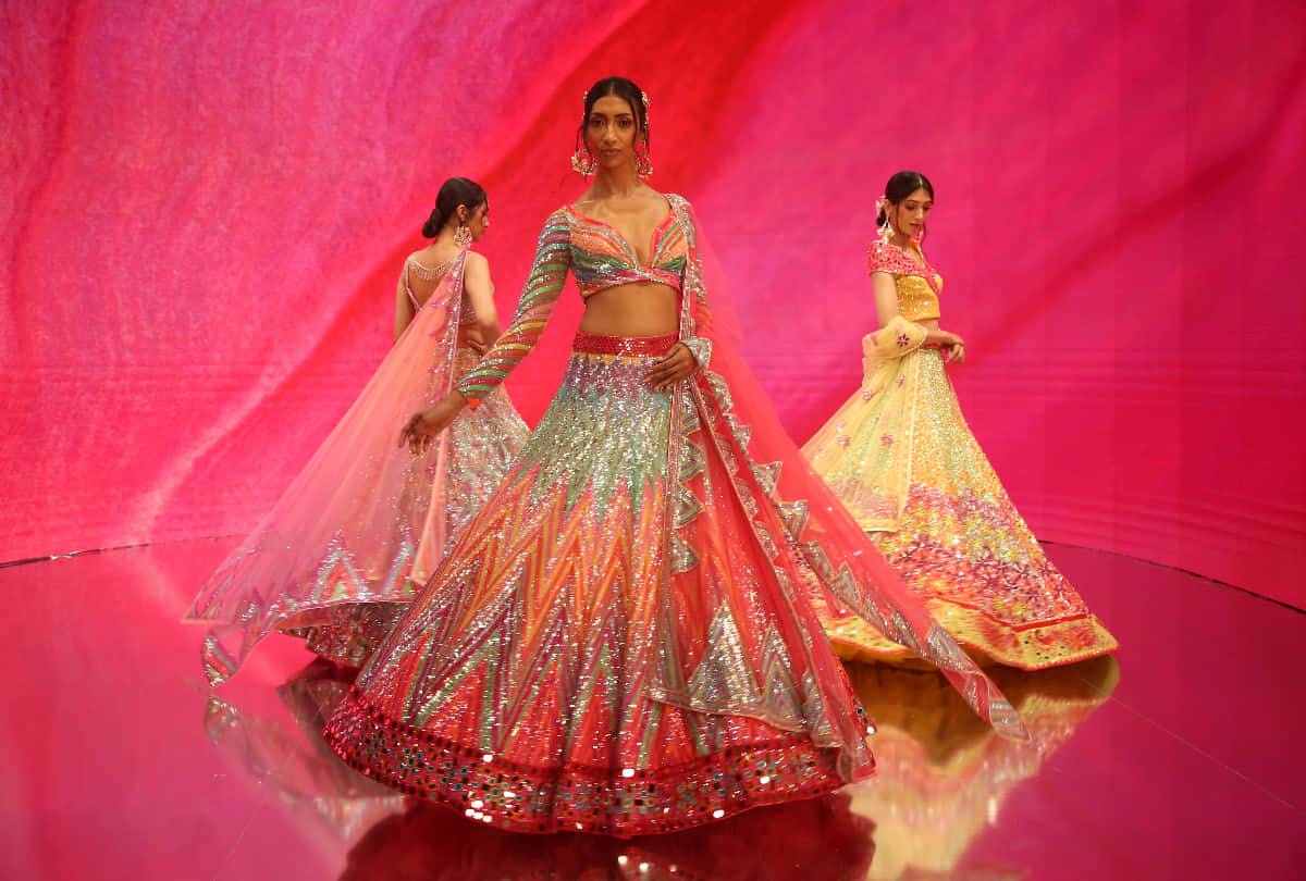 lakme fashion week 2021 designer suneet varma showcase line titled 50 shades of happiness