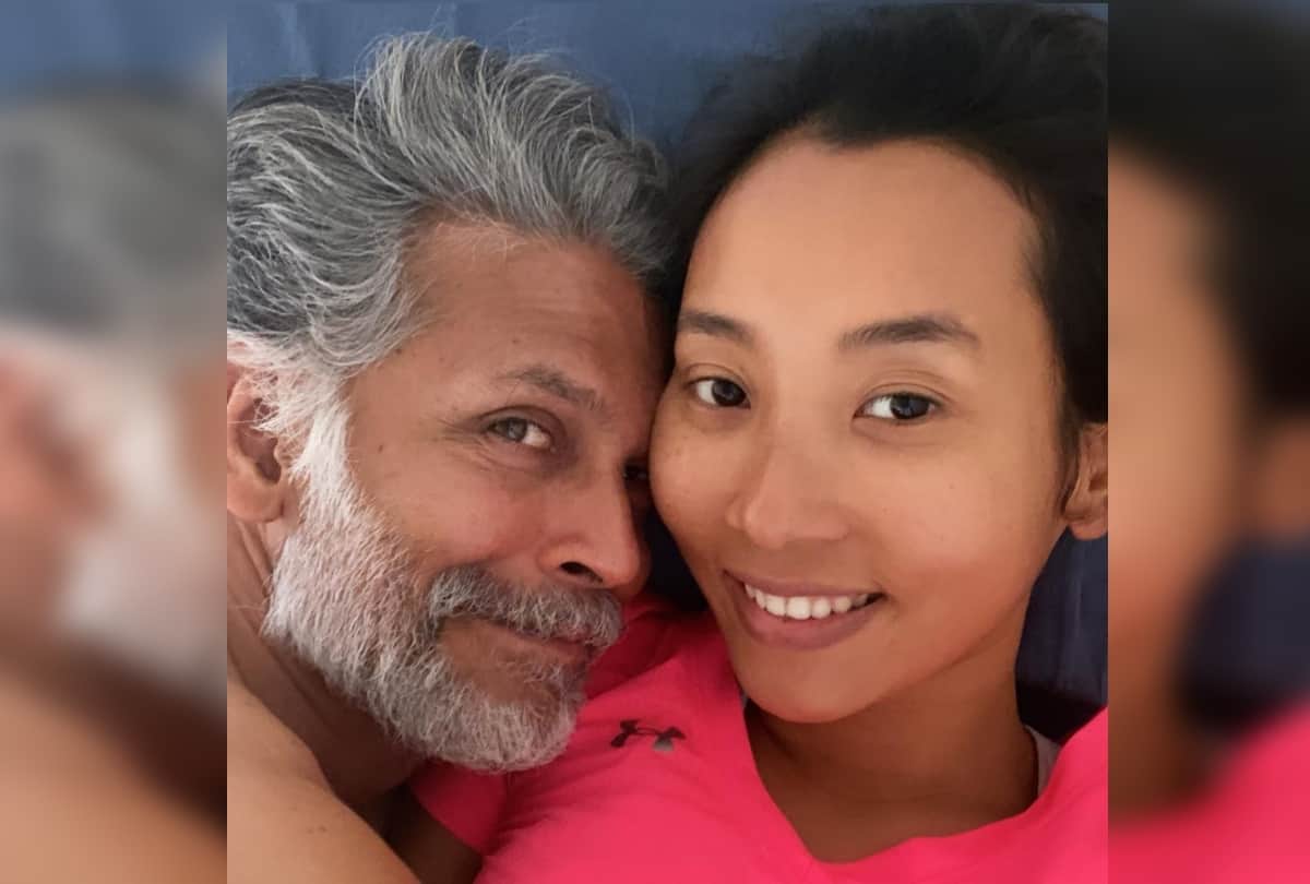 milind soman shared romantic kissing photo with wife ankita konwar on instagram